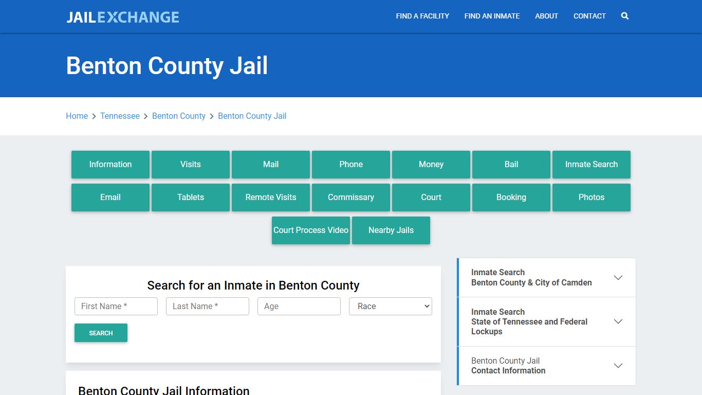 Benton County Jail Roster Lookup, TN, Inmate Search